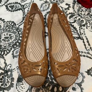 CROCS Women's Tan Cutout Ballet Flats